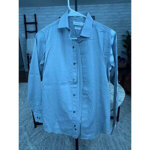 Calvin Klein Gray Button Down Full Sleeves Formal Shirt Mens Size 14